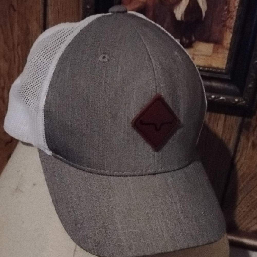 Kimes Ranch Gray and White Hat with Mesh Panels